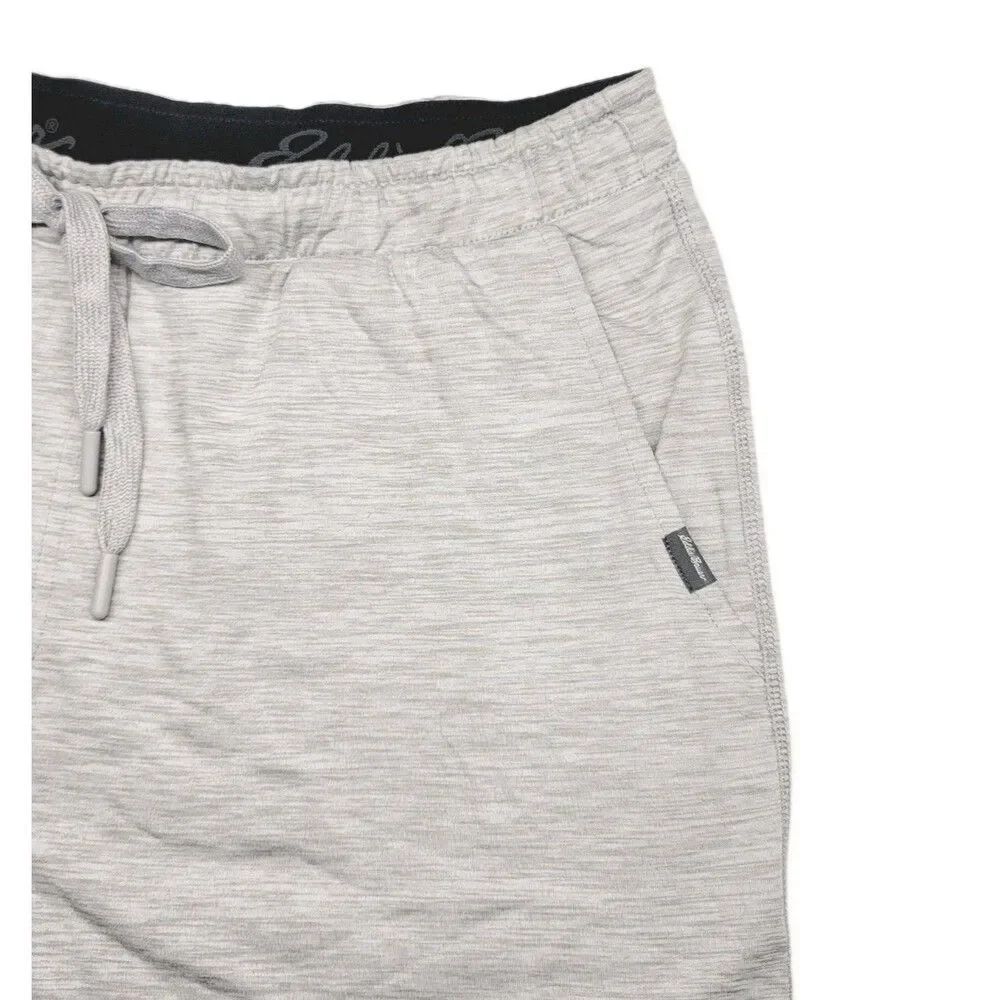 Eddie Bauer Men's M Knit Lounge Shorts 2-pack Zip Secured Pocket B15 Gray Green